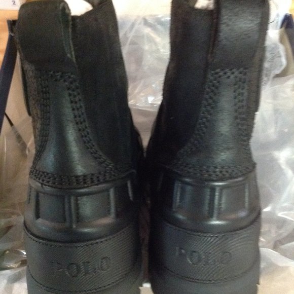 POLO by Ralph Lauren Men\'s Oslo Waterproof Black Leather Boots -11D - New in Box main image 9